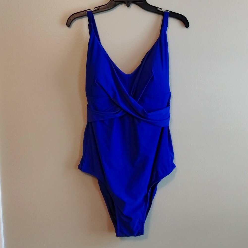 LYSA Swimwear Willa One Piece Blue Swimsuit, UPF 50+, Size 2X - NWT